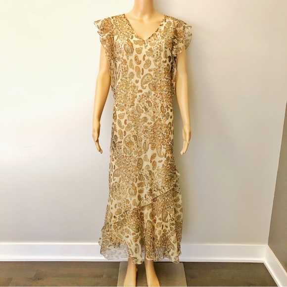 Vintage Tristan & Iseut Babydoll Floral Romantic Camisole Midi Dress. Size 06. - Picture 15 of 16